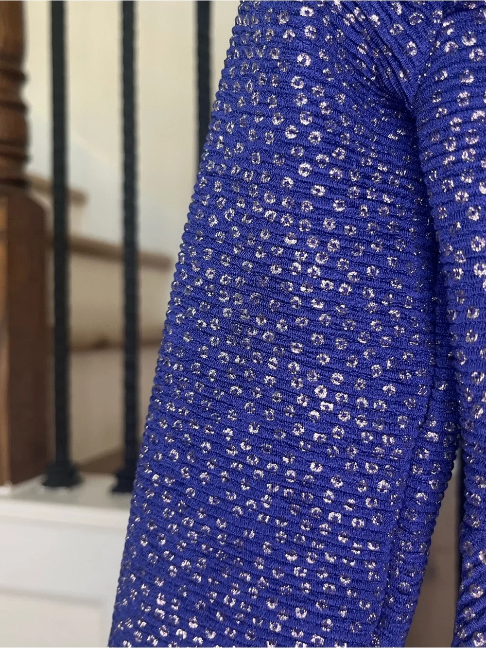 Pippa & Julie Navy Dress with Silver Dot Sparkle Holiday Night Out Shine Church